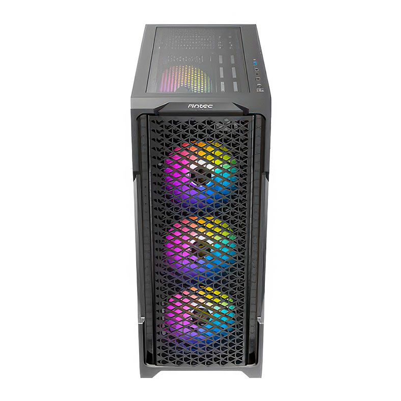 Gabinete Gamer Antec AX90, RGB, Mid-Tower, Lateral de Vidro, Com 4 Fans, Preto, AX90