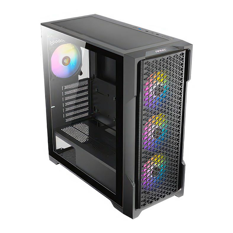Gabinete Gamer Antec AX90, RGB, Mid-Tower, Lateral de Vidro, Com 4 Fans, Preto, AX90