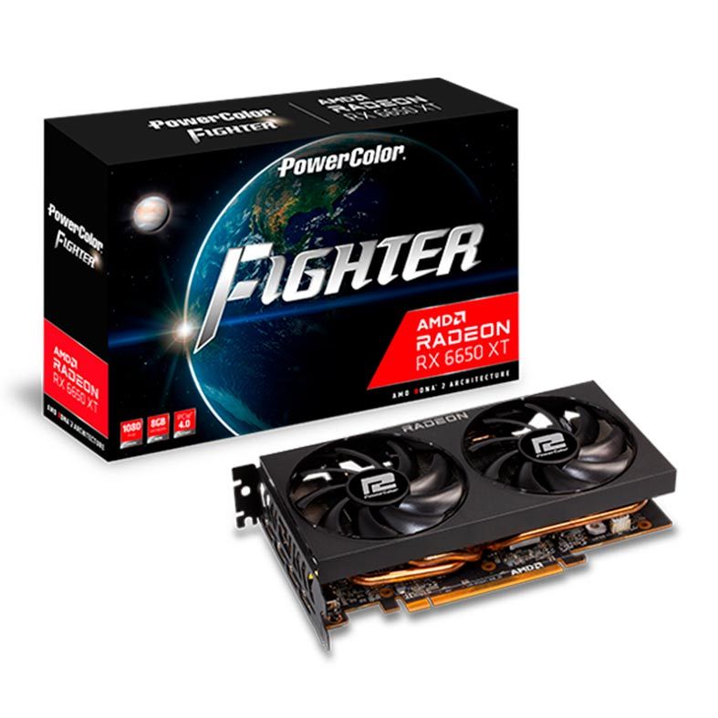 Placa de Video PowerColor Radeon AXRX 6650 XT Fighter, 8GB, GDDR6, 128-bit, AXRX-6650XT-8GBD6-3DH