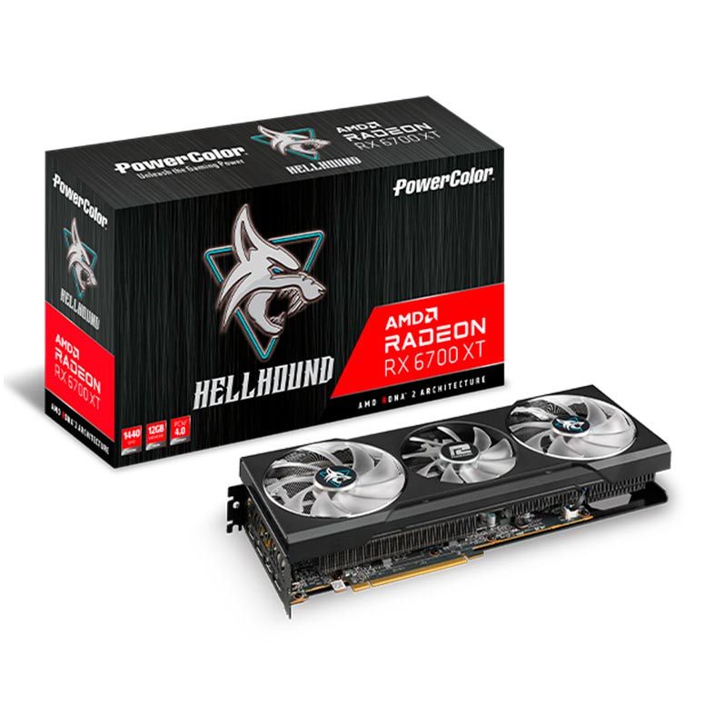 Placa de Vídeo PowerColor Radeon RX 6700 XT Hellhound 12GB GDDR6 192bit, AXRX 6700XT 12GBD6-3DHL