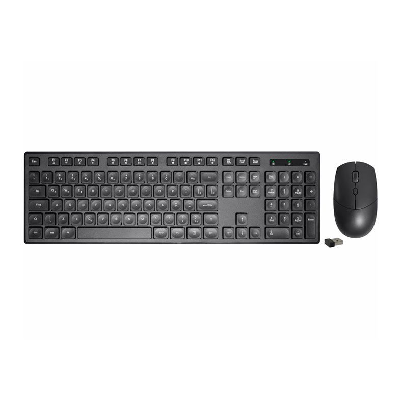 Kit Teclado e Mouse K-Mex, Wireless, ABNT2, 2400DPI, Preto, B2KA60290010B0X