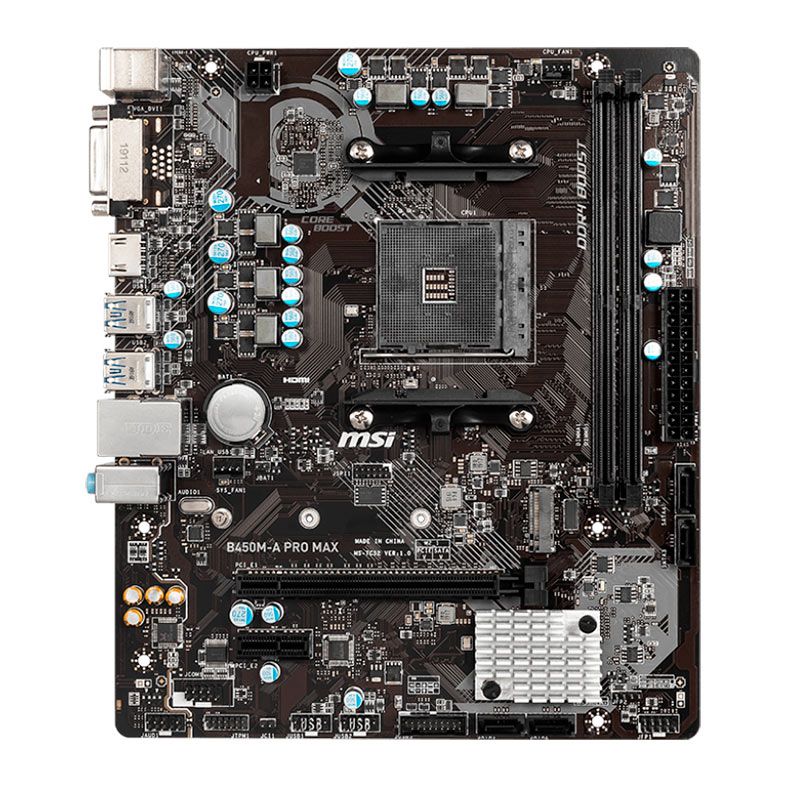 Placa Mae MSI B450M-A Pro Max, DDR4, Socket AM4, M-ATX, Chipset AMD B450, B450-A-PRO-MAX