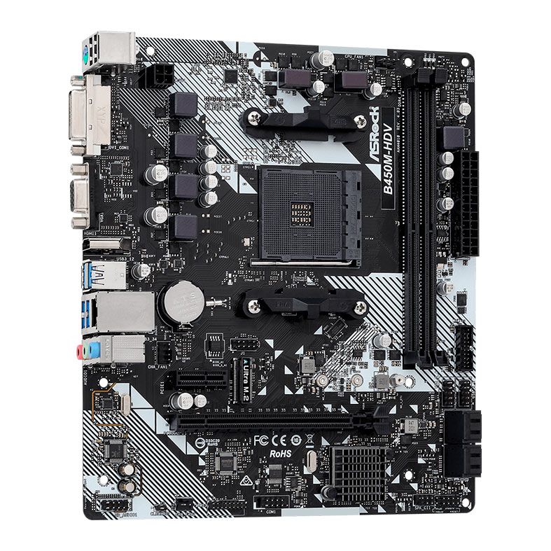 Placa Mae ASRock B450M-HDV R4.0, DDR4, Socket AMD AM4, M-ATX, Chipset AMD B450, B450M-HDV-R4.0-DDR4 - PRE VENDA