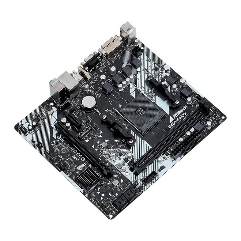 Placa Mae ASRock B450M-HDV R4.0, DDR4, Socket AMD AM4, M-ATX, Chipset AMD B450, B450M-HDV-R4.0-DDR4 - PRE VENDA