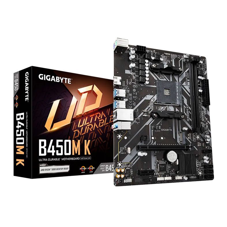 Placa Mae Gigabyte B450M K, DDR4, Socket AMD AM4, M-ATX, Chipset AMD B450, B450M-K