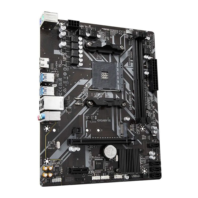 Placa Mae Gigabyte B450M K, DDR4, Socket AMD AM4, M-ATX, Chipset AMD B450, B450M-K