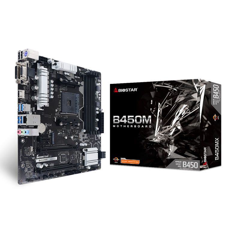 Placa Mae Biostar B450MX, DDR4, Socket AM4, M-ATX, Chipset AMD B450, B450MX