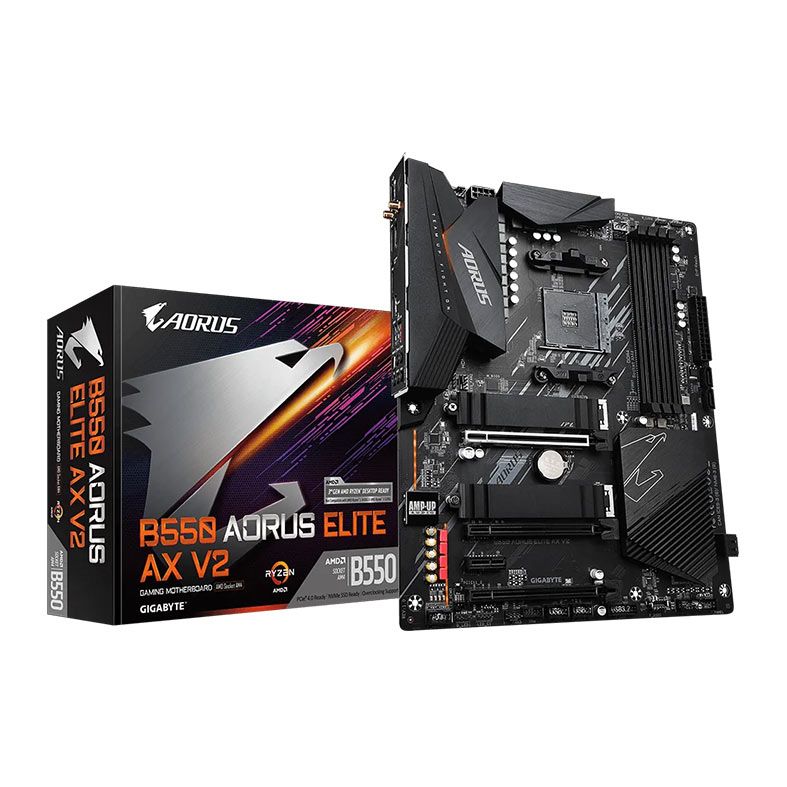 Placa Mae Gigabyte B550 Aorus Elite AX V2, WiFi, DDR4, Socket AM4, ATX, Chipset AMD B550, B550-AORUS-ELITE-AX-V2