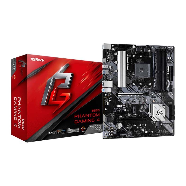 Placa Mae ASRock B550 Phantom Gaming 4 DDR4 Socket AM4 Chipset AMD B550