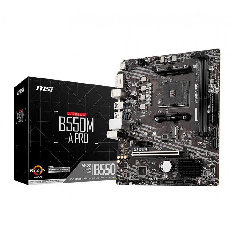 Placa Mae MSI B550M-A PRO, DDR4, Socket AM4, M-ATX, Chipset AMD B550, B550M-A PRO