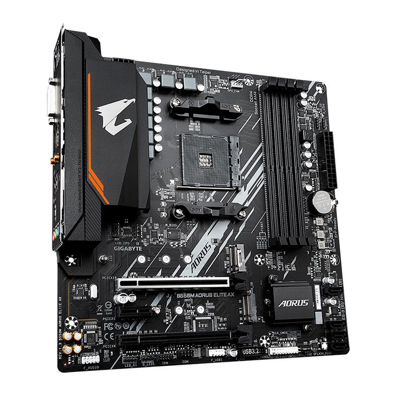 Placa Mae Gigabyte B550M Aorus Elite AX, WiFi, DDR4, Socket AMD AM4, M-ATX, Chipset AMD B550, B550M-AORUS-ELITE-AX