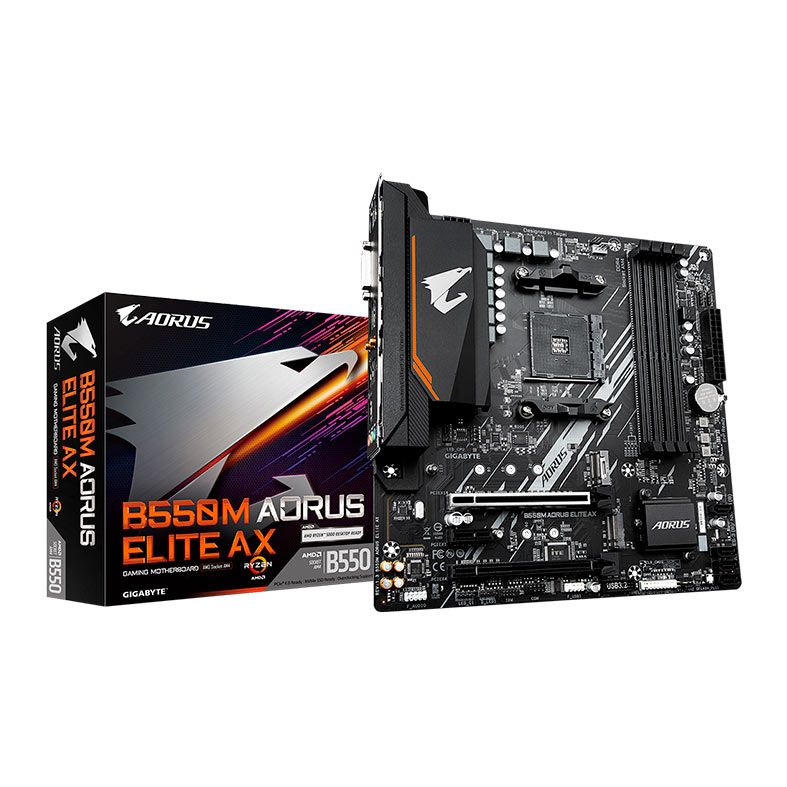 Placa Mae Gigabyte B550M Aorus Elite AX, WiFi, DDR4, Socket AMD AM4, M-ATX, Chipset AMD B550, B550M-AORUS-ELITE-AX