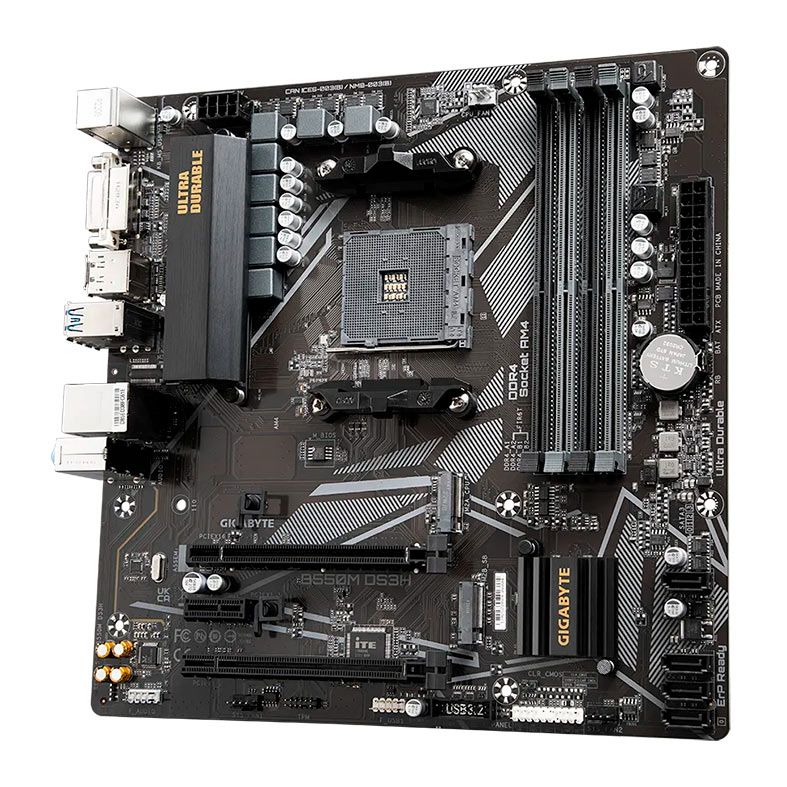 Placa Mae Gigabyte B550M DS3H, DDR4, Socket AM4, Chipset AMD B550, B550M-DS3H-REV1.5