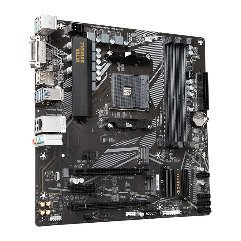Placa Mae Gigabyte B550M DS3H, DDR4, Socket AM4, Chipset AMD B550, B550M-DS3H-REV1.5