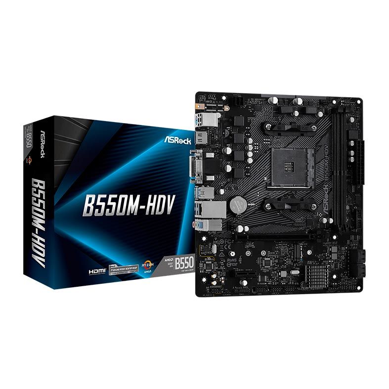 Placa Mae ASRock B550M-HDV DDR4 Socket AM4 Chipset AMD B550