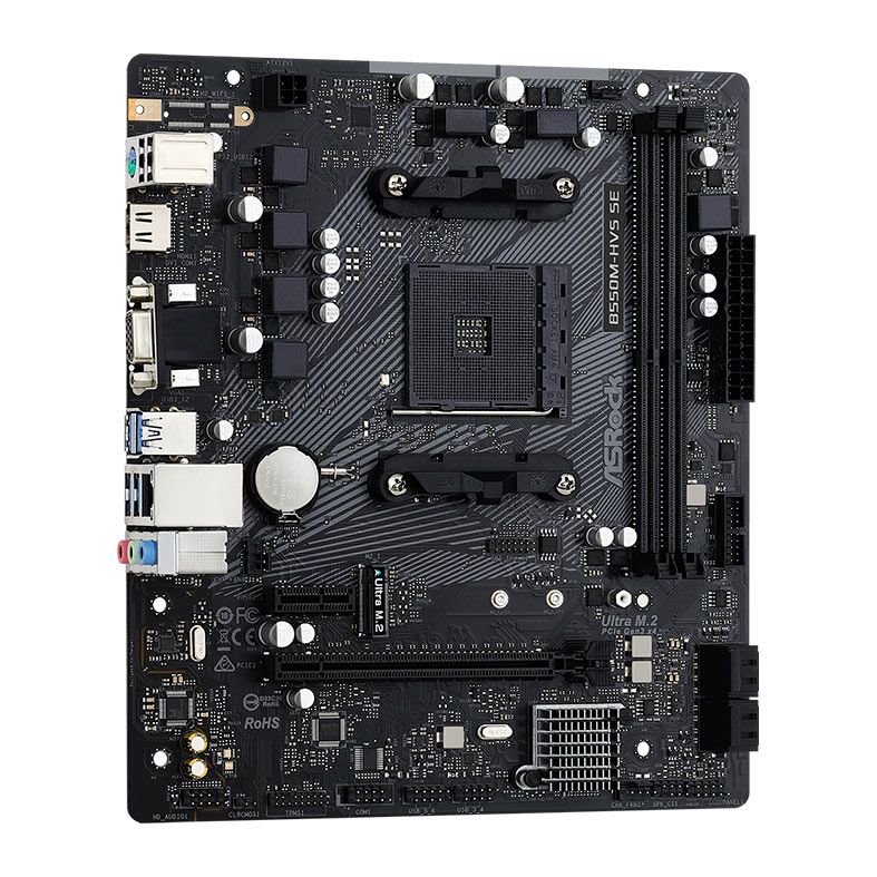 Placa Mae AsRock B550M-HVS SE, DDR4, Socket AMD AM4, M-ATX, Chipset AMD PRO565, B550M-HVS-SE