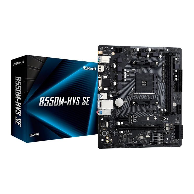 Placa Mae AsRock B550M-HVS SE, DDR4, Socket AMD AM4, M-ATX, Chipset AMD PRO565, B550M-HVS-SE