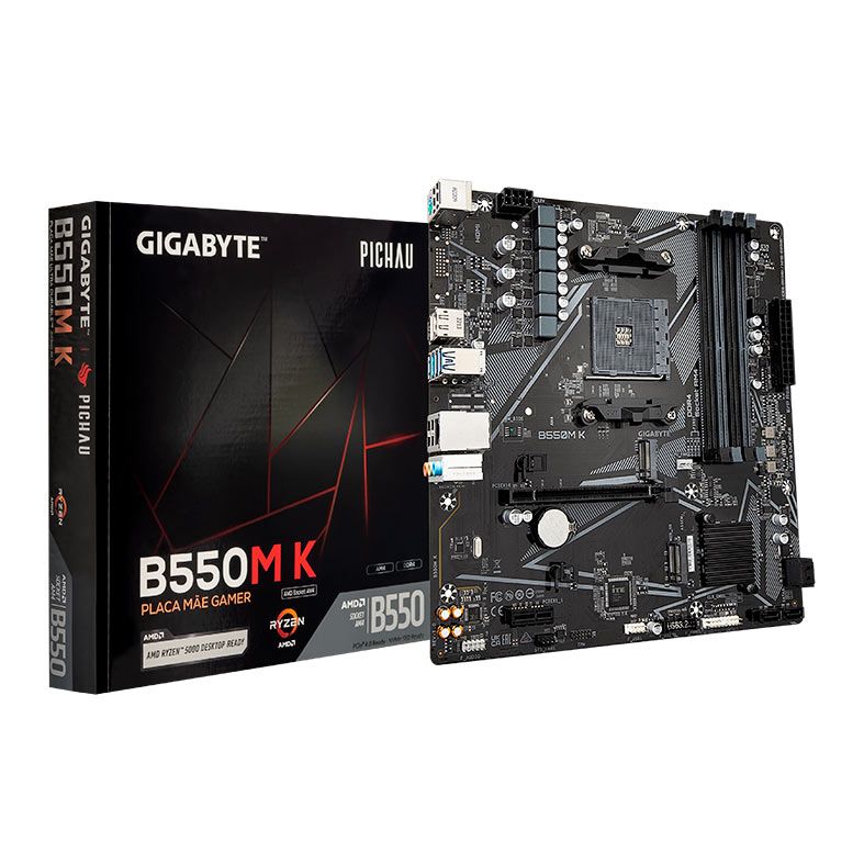 [Pichau] Placa Mae Gigabyte B550M K, DDR4, Socket AMD AM4, M-ATX - R$399