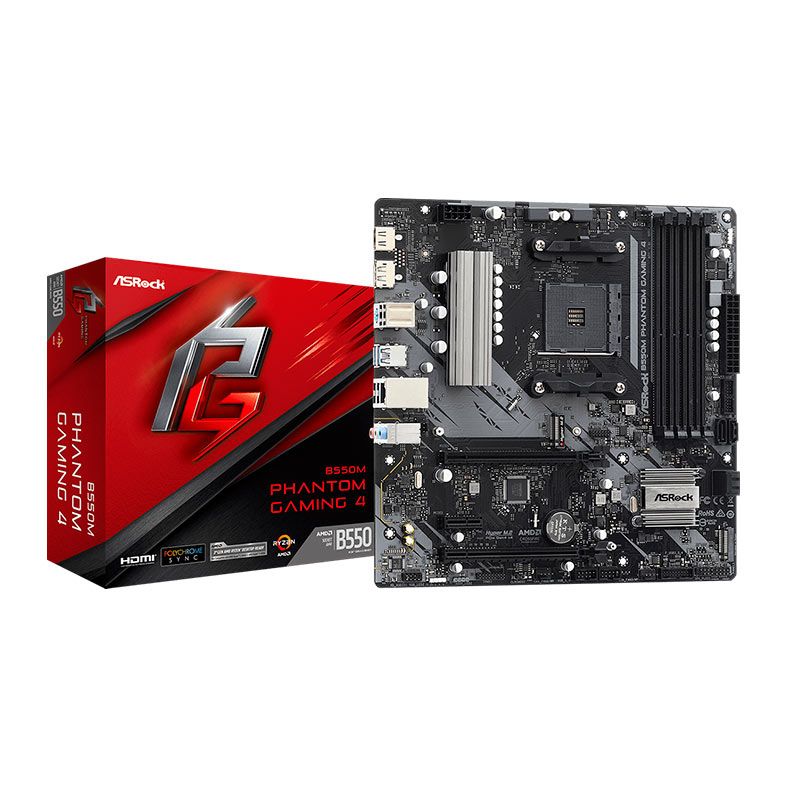 Placa Mae AsRock B550M Phantom Gaming 4, DDR4, Socket AM4, M-ATX, Chipset AMD B550, B550M-PHANTOM-GAMING-4