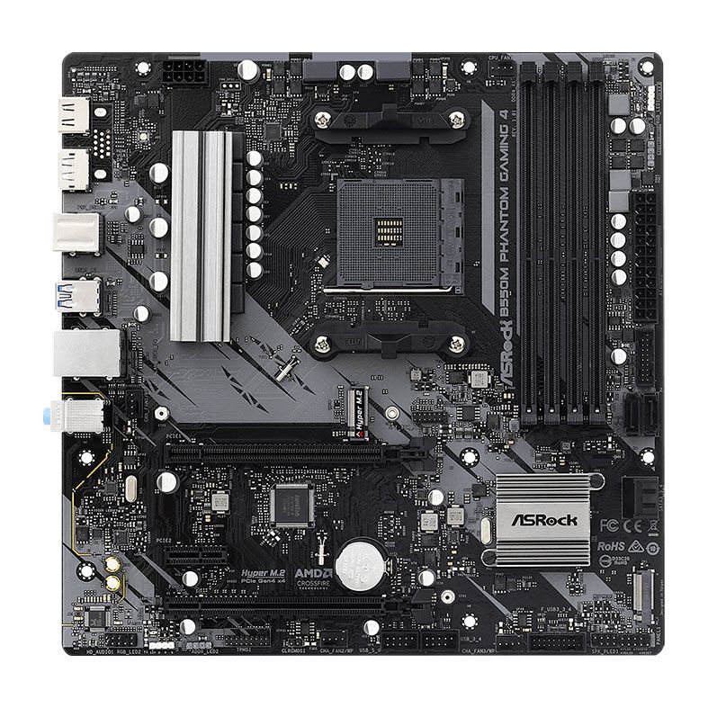Placa Mae AsRock B550M Phantom Gaming 4, DDR4, Socket AM4, M-ATX, Chipset AMD B550, B550M-PHANTOM-GAMING-4