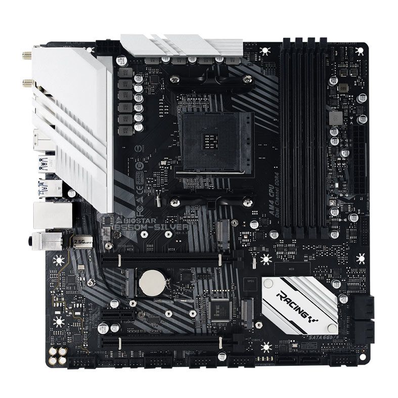 Placa Mae Biostar Racing B550M-SILVER, DDR4, Socket AM4, M-ATX, Chipset ...