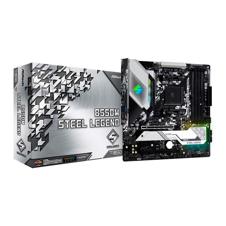 Placa Mae ASRock B550M Steel Legend DDR4 Socket AM4 Chipset AMD B550, B550M-STEEL-LEGEND