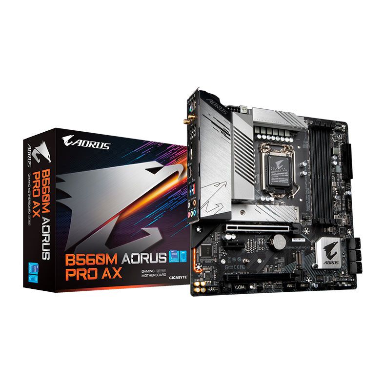 Placa Mae Gigabyte B560M Aorus PRO AX, WiFi, DDR4, Socket 1200, M-ATX, Chipset intel B560, B560M-AORUS-PRO-AX