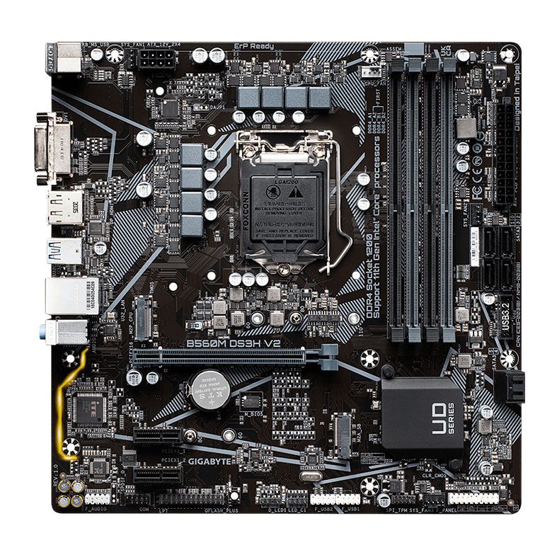 Placa Mae Gigabyte B560M DS3H V2, DDR4, Socket 1200, M-ATX, Chipset Intel B560, B560M-DS3H-V2