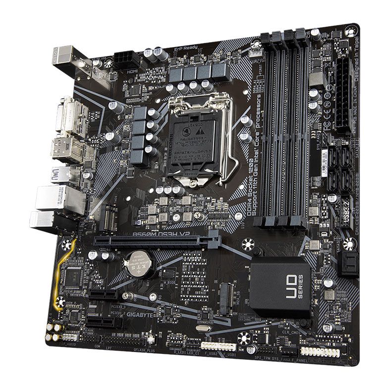 Placa Mae Gigabyte B560M DS3H V2, DDR4, Socket 1200, M-ATX, Chipset Intel B560, B560M-DS3H-V2