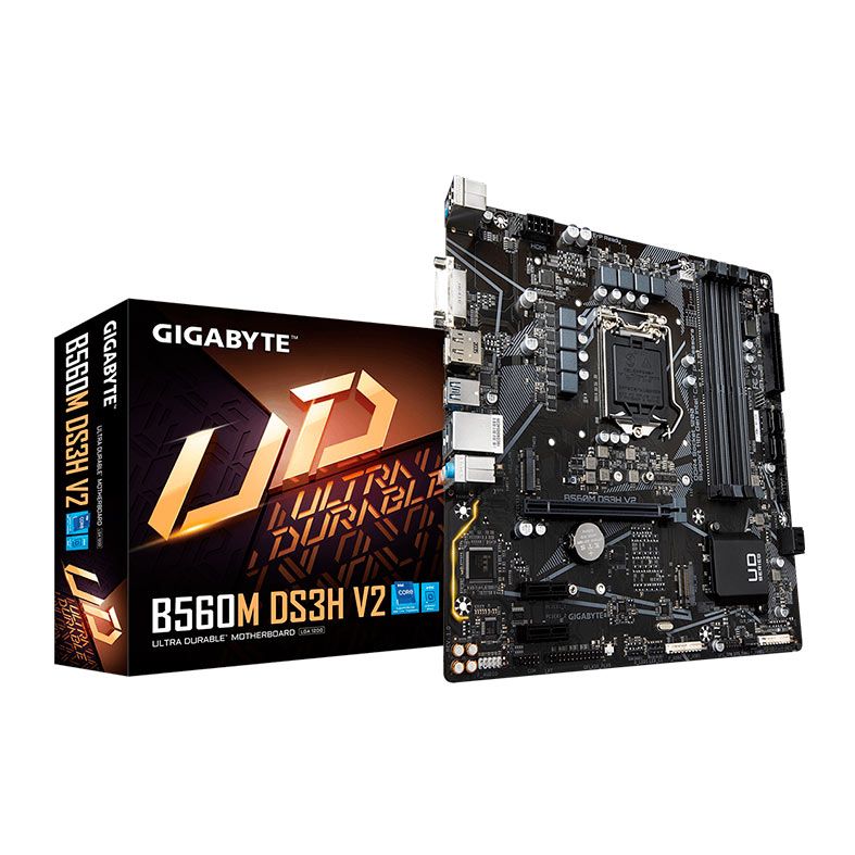 Placa Mae Gigabyte B560M DS3H V2, DDR4, Socket 1200, M-ATX, Chipset Intel B560, B560M-DS3H-V2