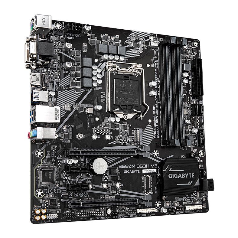 Placa Mae Gigabyte B560M DS3H V3, DDR4, LGA 1200, M-ATX, Chipset Intel H470, B560M-DS3H-V3