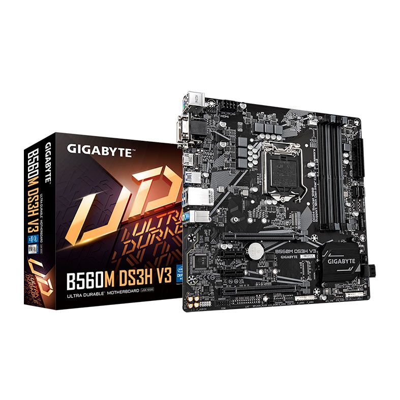 Placa Mae Gigabyte B560M DS3H V3, DDR4, LGA 1200, M-ATX, Chipset Intel H470, B560M-DS3H-V3