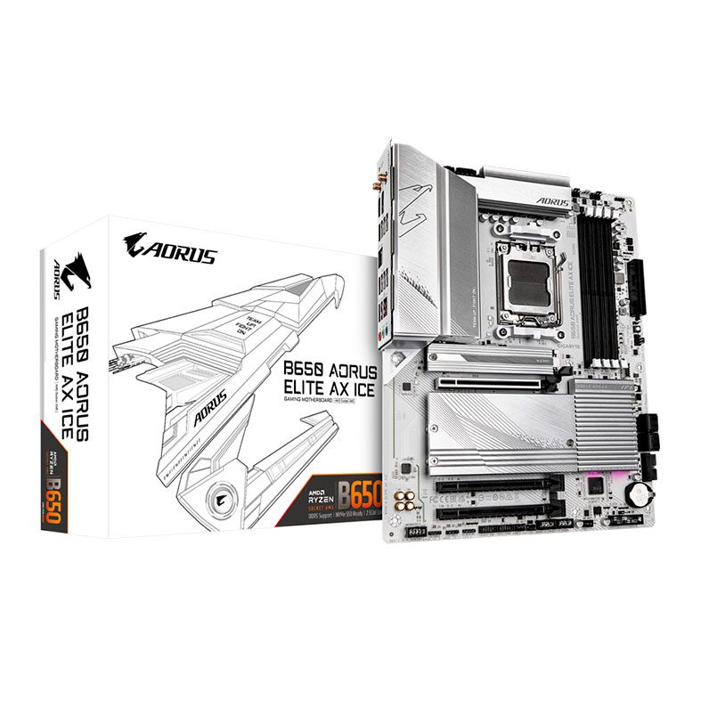 Placa Mae Gigabyte B650 Aorus Elite AX Ice, WiFi, DDR5, Socket AMD AM5, ATX, Chipset AMD B650, B650-AORUS-ELITE-AX-ICE
