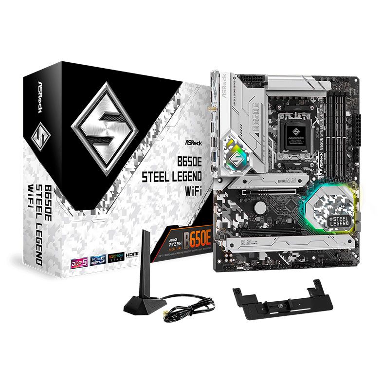 Placa Mae AsRock B650E Steel Legend WiFi, DDR5, Socket AM5, ATX, Chipset AMD B650, B650E-STEEL-LEGEND-WIFI