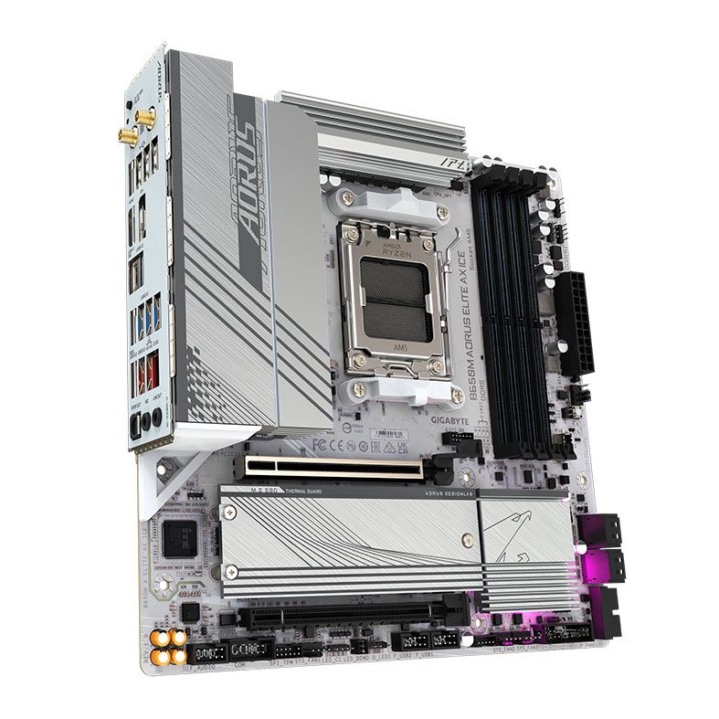 Placa Mae Gigabyte B650M Aorus Elite AX Ice, WiFi, DDR5, Socket AMD AM5, M-ATX, Chipset AMD B650, B650M-AORUS-ELITE-AX-ICE