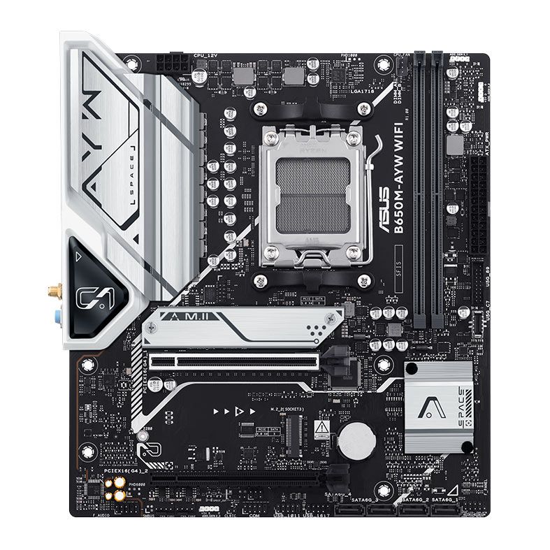 Placa Mae Asus B650M-AYW WiFi, DDR5, Socket AMD AM5, M-ATX, Chipset AMD B650, B650M-AYW-WIFI