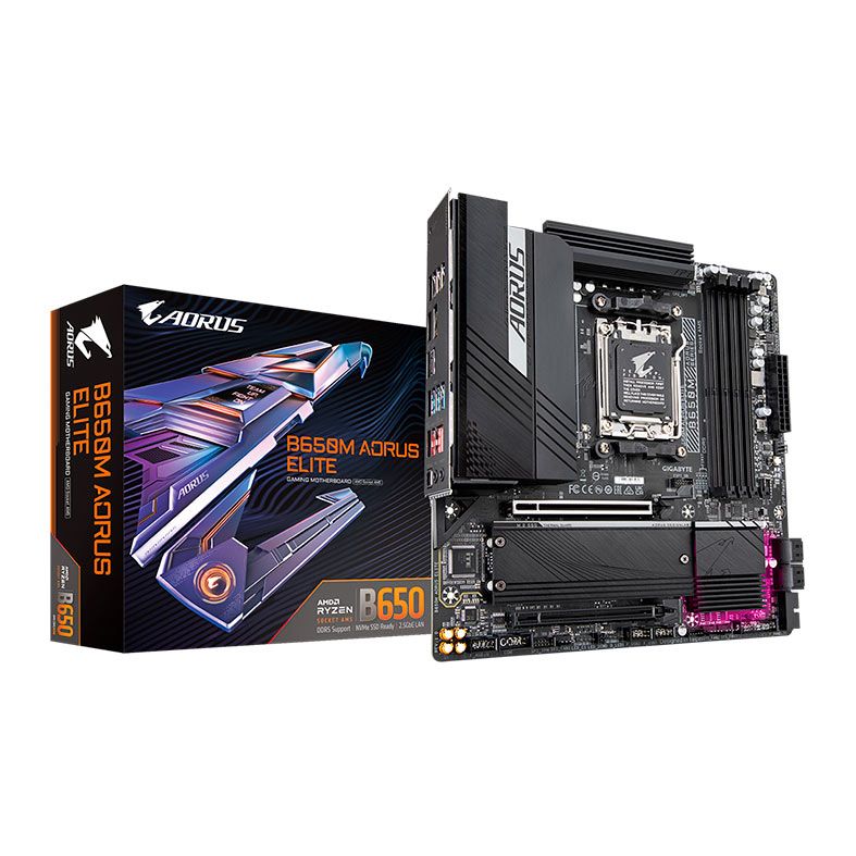 Placa Mae Gigabyte B650M Aorus Elite, DDR5, Socket AM5, M-ATX, Chipset AMD B650, B650M-AORUS-ELITE