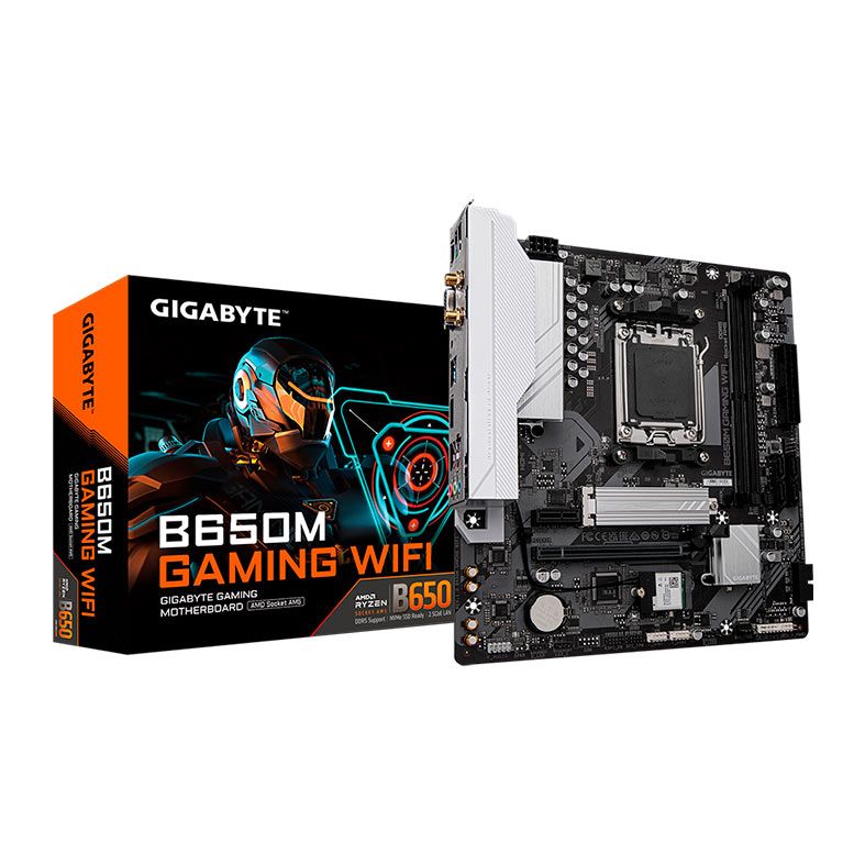 Placa Mae Gigabyte B650M Gaming Wifi, DDR5, Socket AMD AM5, M-ATX, Chipset AMD B650, B650M-GAMING-WIFI