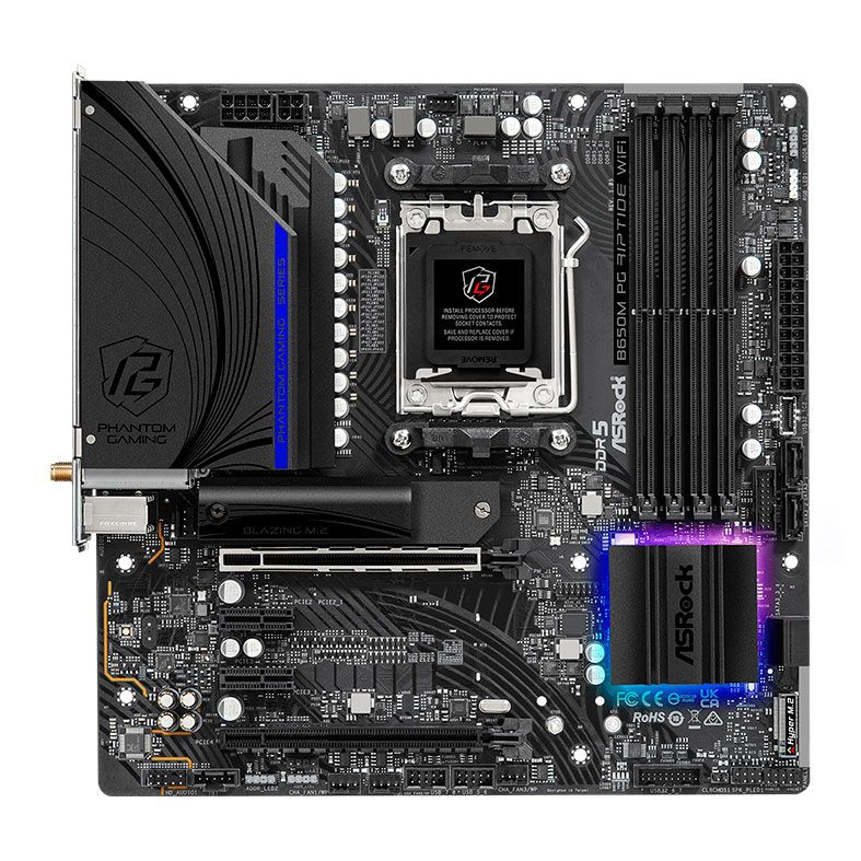 Placa Mae AsRock B650M PG Riptide WiFi, DDR5, Socket AM5, M-ATX, Chipset AMD B650, B650M-PG-RIPTIDE-WiFi