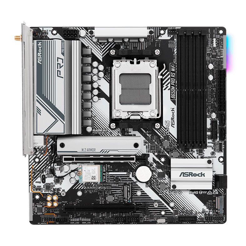 Placa Mae AsRock B650M Pro RS WiFi, DDR5, Socket AM5, M-ATX, Chipset AMD B650, B650M-PRO-RS-WIFI