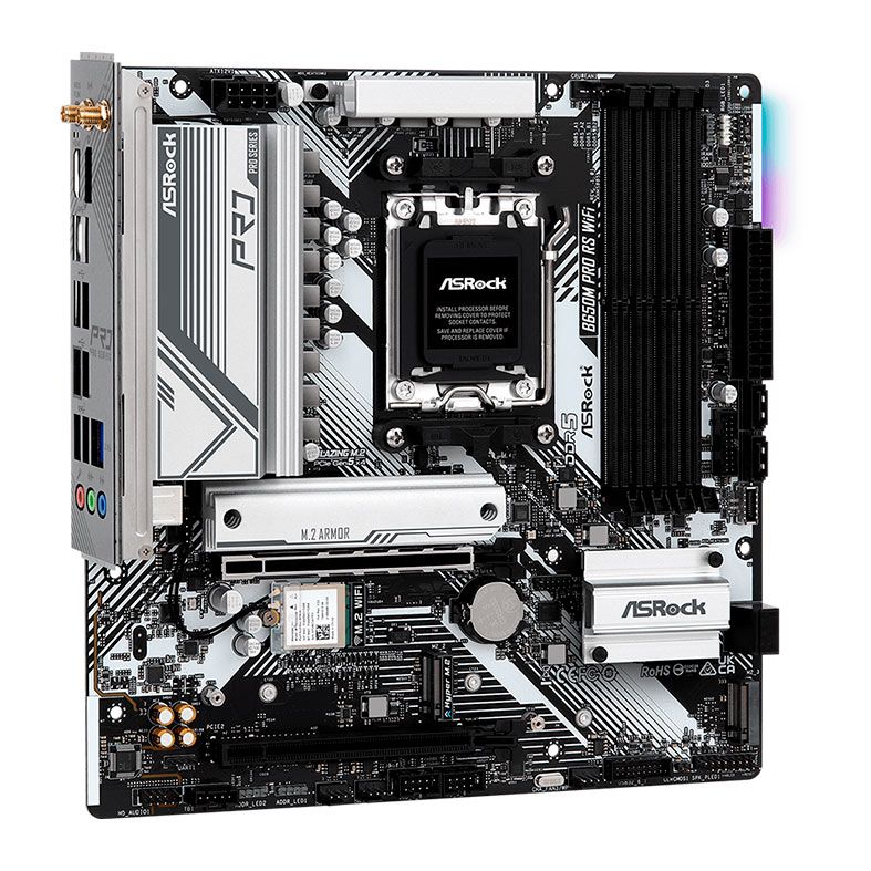 Placa Mae AsRock B650M Pro RS WiFi, DDR5, Socket AM5, M-ATX, Chipset AMD B650, B650M-PRO-RS-WIFI