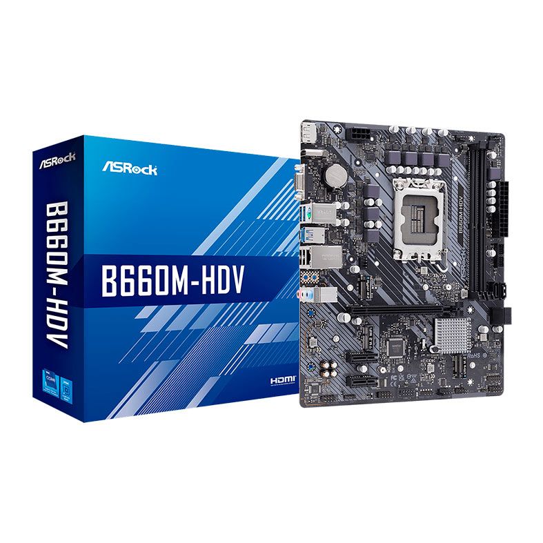 Placa Mae AsRock B660M-HDV, DDR4, LGA 1700, M-ATX, Chipset Intel B660, B660M-HDV