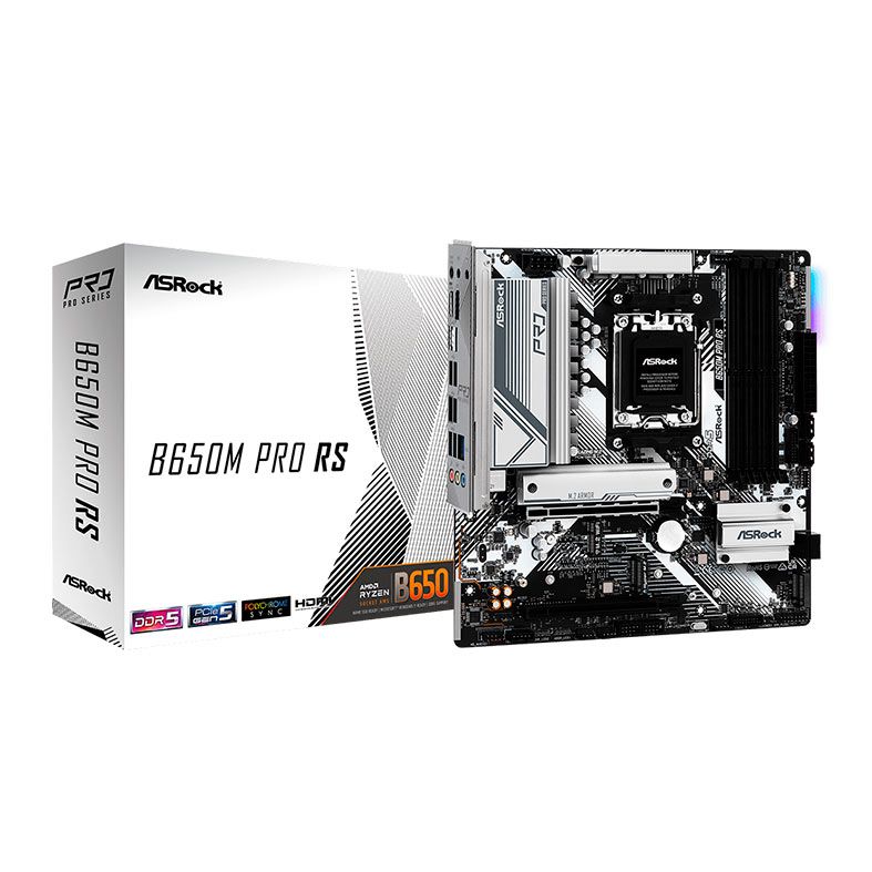 Placa Mae AsRock B650M PRO RS, DDR5, Socket AMD AM5, M-ATX, Chipset AMD B650, B650M-PRO-RS