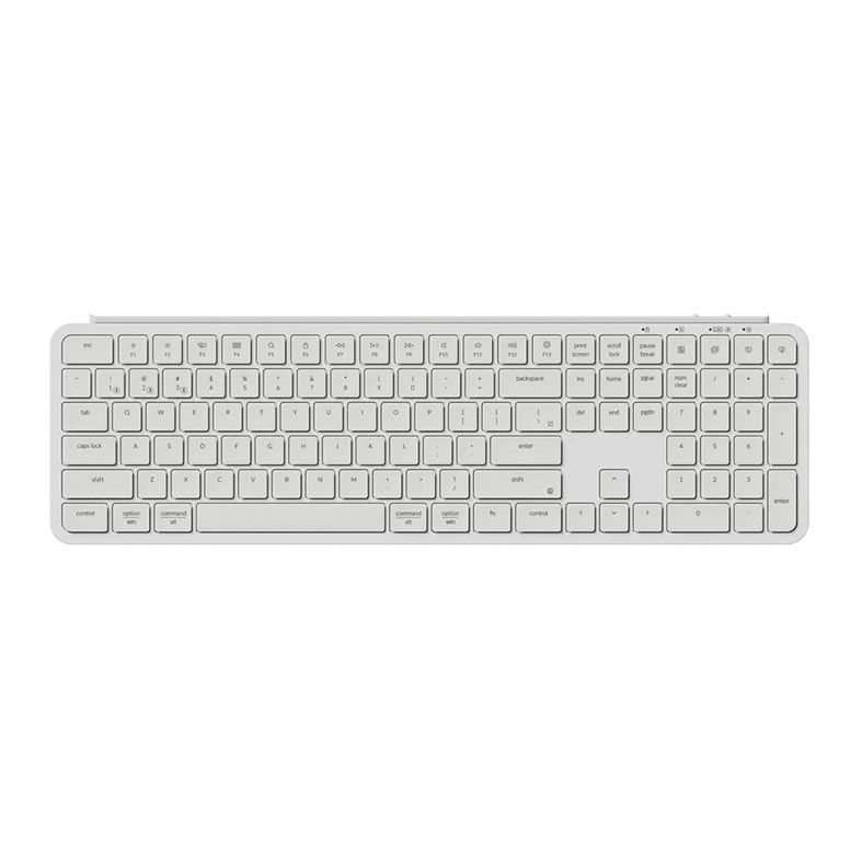 Teclado Keychron B6 Pro Ultra Slim, Wireless, Branco, B6P-K8