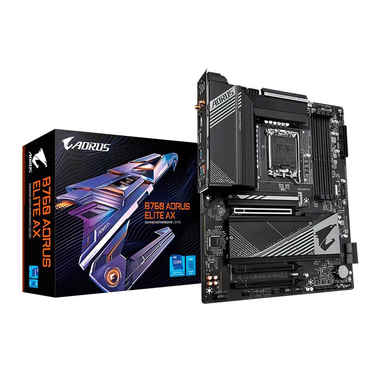 Placa Mae Gigabyte B760 Aorus Elite AX, WiFi, DDR5, Socket LGA 1700, ATX, Chipset Intel B760, B760-AORUS-ELITE-AX