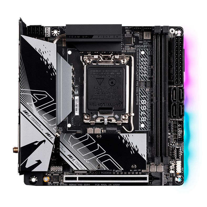 Placa Mae Gigabyte B760I Aorus Pro DDR4, Socket LGA1700, M-ITX, Chipset Intel B760, B760-AORUS-PRO-DDR4