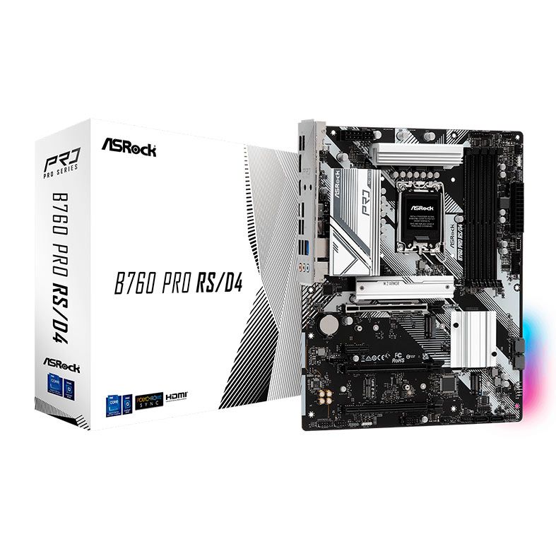 Placa Mae AsRock B760 Pro RS D4, DDR4, LGA 1700, ATX, Chipset Intel B760, B760-PRO-RS-D4