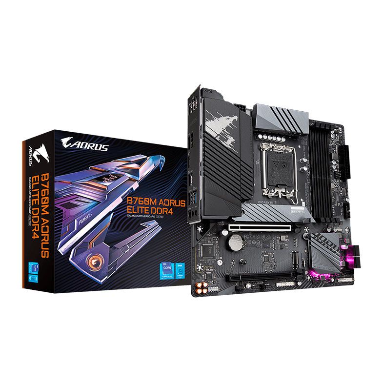 Placa Mae Gigabyte B760M Aorus Elite DDR4, LGA 1700, M-ATX, Chipset Intel B760, B760M-A-ELITE-DDR4