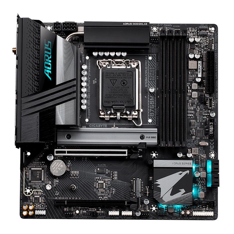 Placa Mae Gigabyte B760M Aorus Pro AX, WiFi, DDR5, LGA 1700, M-ATX, Chipset Intel B760, B760M-AORUS-PRO-AX