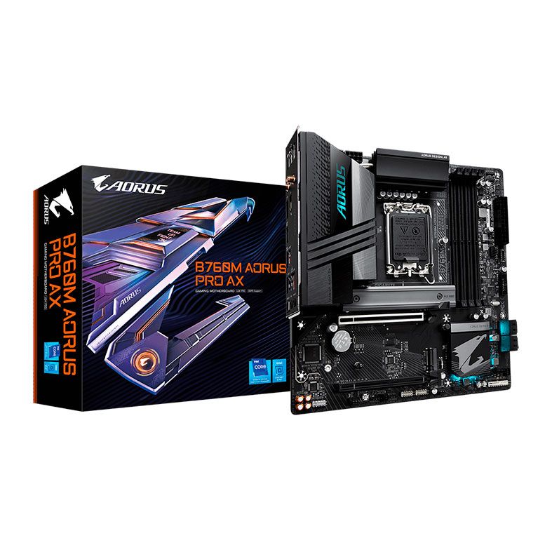 Placa Mae Gigabyte B760M Aorus Pro AX, WiFi, DDR5, LGA 1700, M-ATX, Chipset Intel B760, B760M-AORUS-PRO-AX